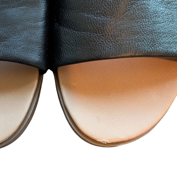 Steve Madden Karrlaa Slide Sandals Black Beige Leather Upper Flat Women's 6.5 - Picture 9 of 11